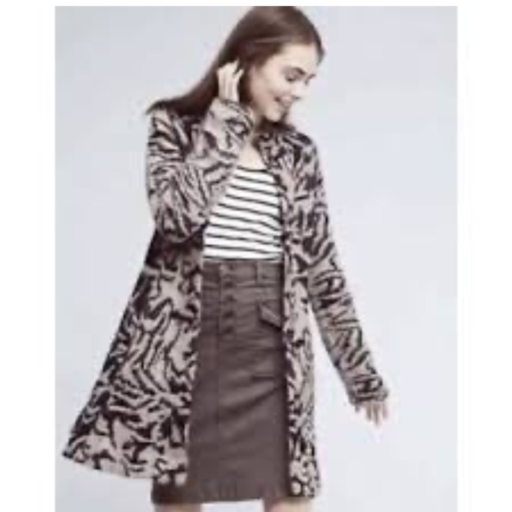 Anthropologie Flower Field Sweater Coat